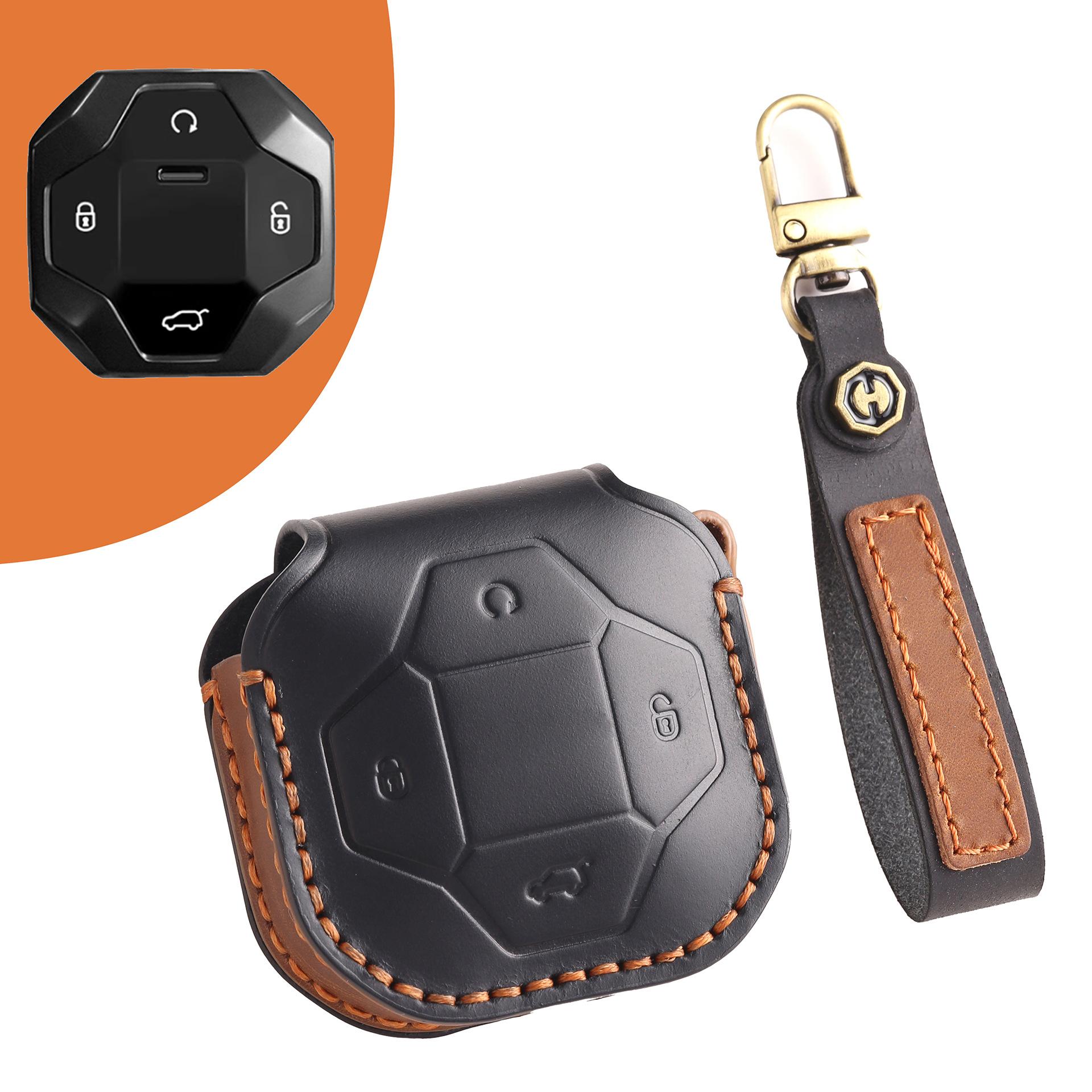 

Suitable for Jietu traveler key case, leather 23 models, found through PRO Chery car key case, high-end чёрный
