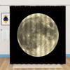 Full Moon Shower Curtain Mysterious Gray Planet Black Background Bathroom Decor Fabric Curtains with Hook 70Wx70H Inches