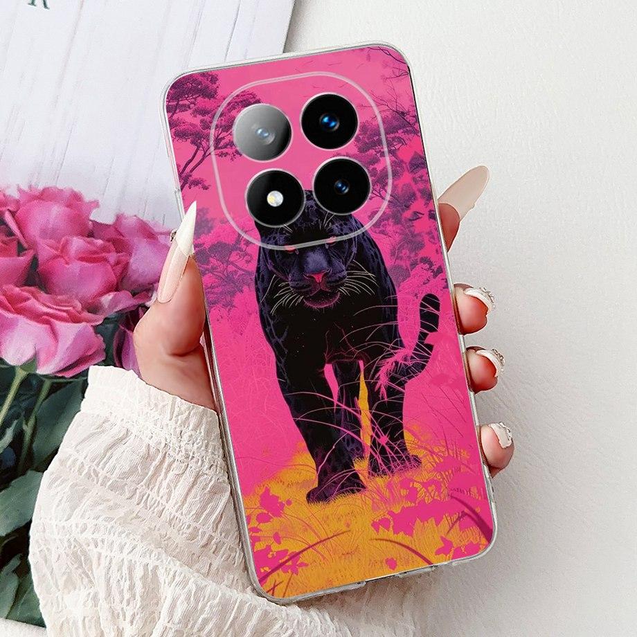 For Xiaomi Redmi Note 14 14Pro 14 Pro+ Plus Case Cute Animals Tiger Lion Dragon Cartoon Phone Cover Soft TPU Matte Silicone Capa