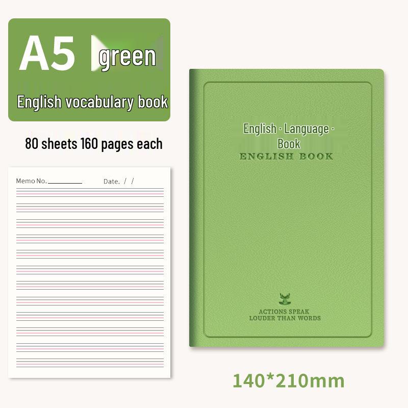 Enhanced English Notebook: Four-Line Grid for Middle School Students, Ideal for Class Notes and Vocabulary Learning