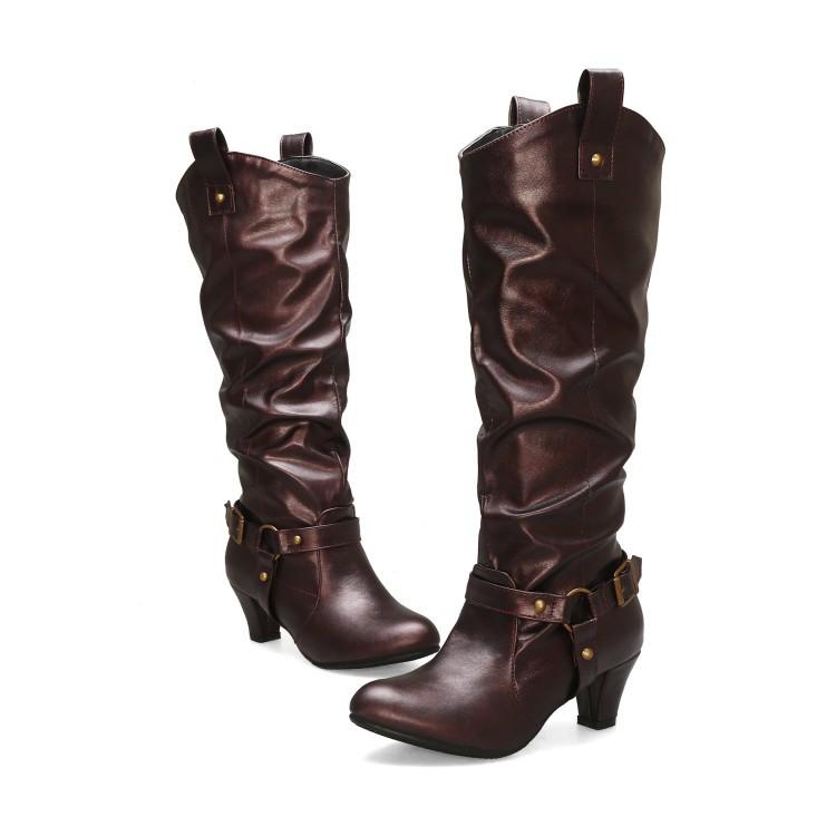 

Женские осенне-зимние высокие сапоги винтажные британские с ремешком и пряжкой на толстом каблуке ботинки Мартин 430 custom non-return