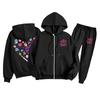 Children's Fashion  Long Sleeve Zipper Hooded Sweatshirt Sweatpants Solid Color Pocket Sweatshirt Set