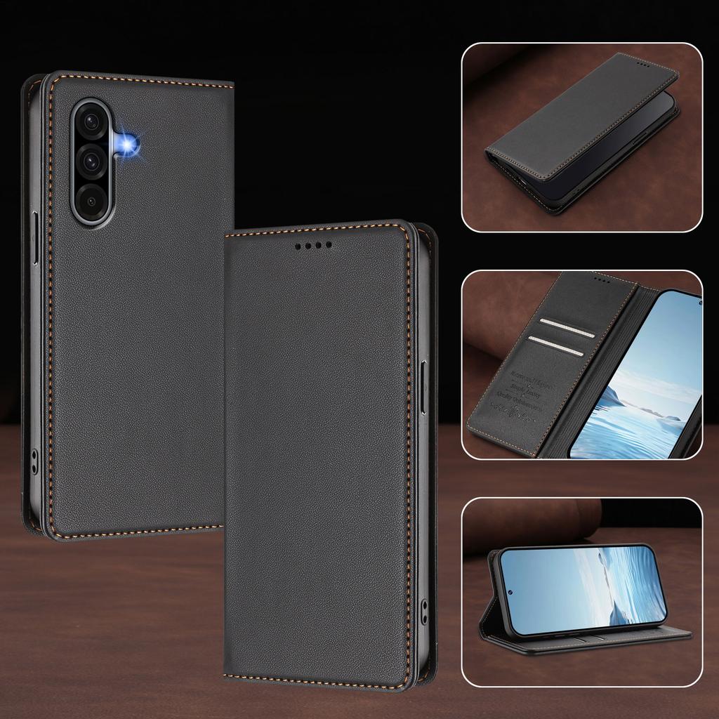 Stoßfeste magnetische Leder-Klapphülle für Samsung Galaxy A17 A07 A56 A36 A26 A16 A06 A55 A35 A25 A15 A05s A05 Brieftaschen-Handyhülle