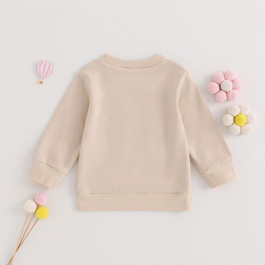 Girls Autumn Casual Sweatshirts 4Y 5Y 6Y 7Y Long Sleeve Crewneck Letter Print Loose Fit Pullover Tops