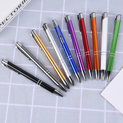 Aluminum Ballpoint Metal Pen with Laser Logo - Creative Push-Button Student Gift