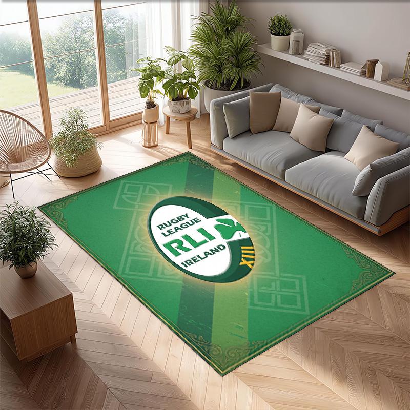 Ireland Rugby Crystal Velvet Carpet Soft Anti?Slip Floor Mat Comfortable Home Living Room Bedroom Decor Rug