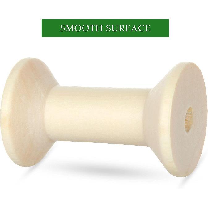 PETTYOLL 40PCS Wooden Spools for Crafts, 1.2 X 2 Inch Unfinished Wood Spools, Splinter - Free Empty Thread Spools for Crafts and Art