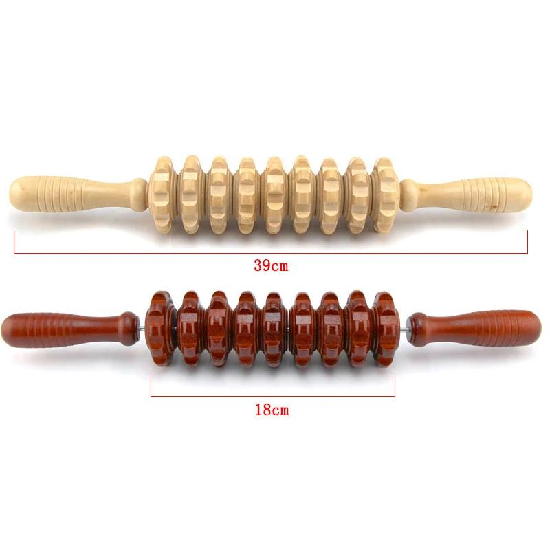 1Pc Wood Slimming Scraping Guasha Tool Anti Cellulite Body Sculpting Massage Roller for Muscle Pain Relief Blood Circulation