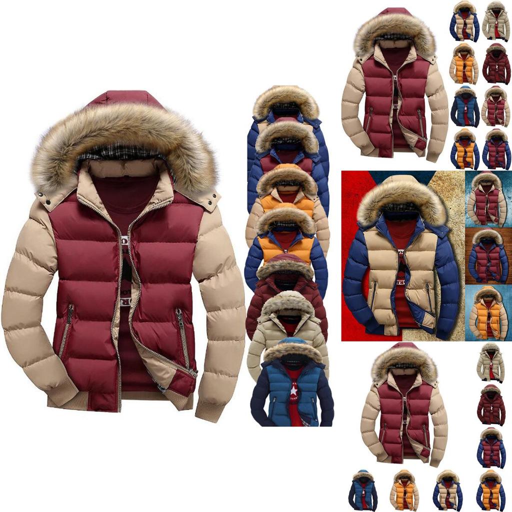 Padded Bubble Fur Hooded Coat Winter Warm Thick Puffer Quilted Jacket Parka**