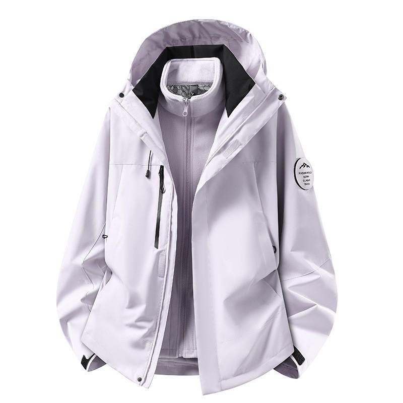 3-in-1 Waterproof Windproof Hiking Jacket Men Women Outdoor Trekking Camping Breathable Insulated Shell With Removable