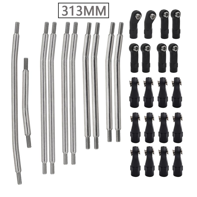 313mm/324mm Stainless Steel Link Set Linkage Chassis Steering Rod Kit For 1/10 RC Crawler Car Axial SCX10 SCX10 II 90046 Upgrade