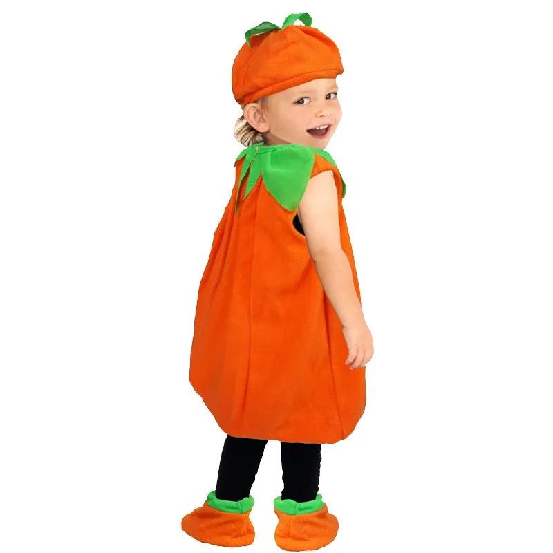Halloween Pumpkin Costume Kids Romper Boy Girl Party Costume Cosplay for Girls Boys Stage Performance Holiday Party Clothing