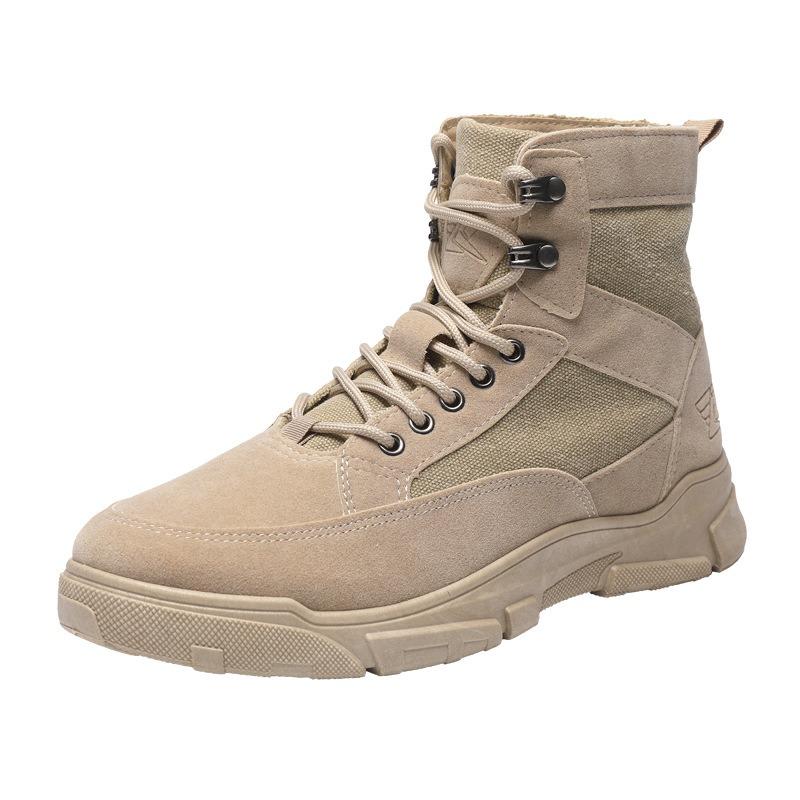 Spring men's shoes new high-top men's board shoes outdoor casual men's shoes lace-up tooling shoes platform men's casual shoes