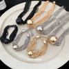 Metallic Round Ball Multi-layer Chain Necklace & Bracelet - High-End Cold Style Jewelry
