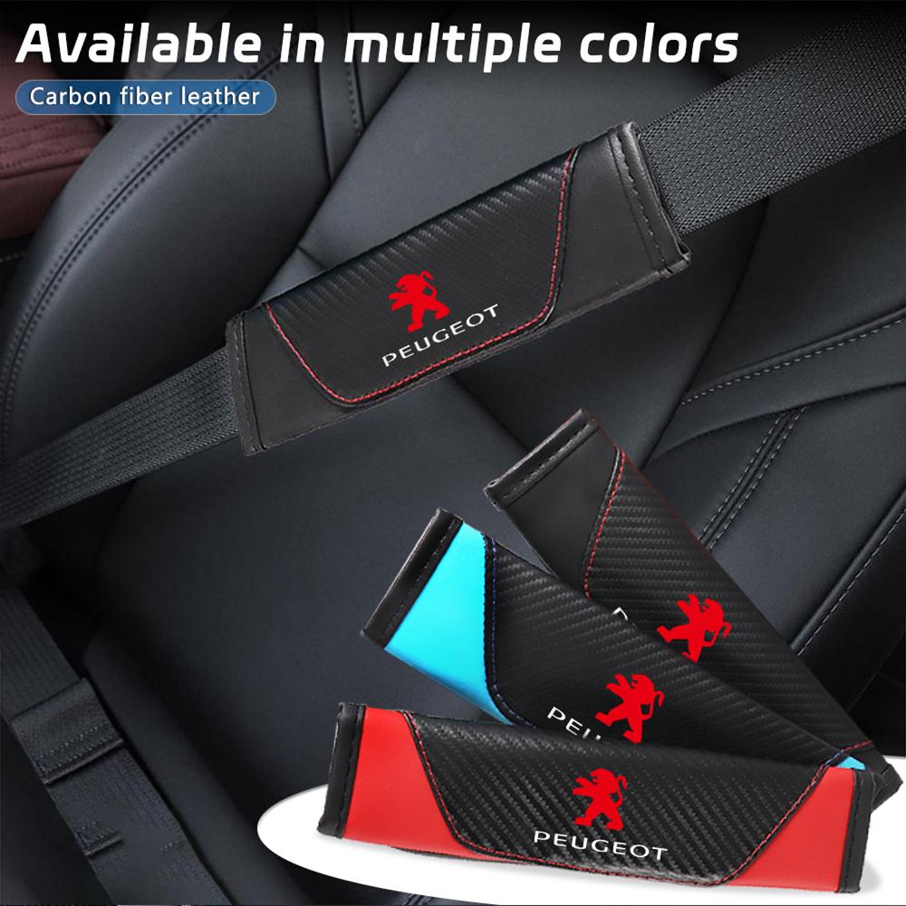 2pcs Car Seat Belt Cover Safety Belt Shoulder Protector Pad For Peugeot 207 3008 206 208 308 307 408 2008 107 Accessories key DC06