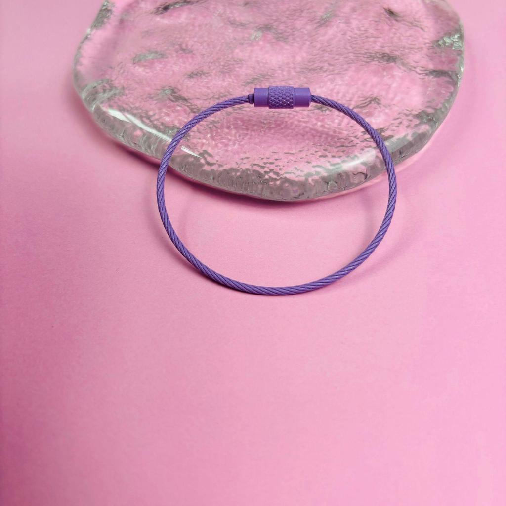 Punktfärgad Emaljerad Ståltrådsring, Målad/Rostfri Stålring, Repspänne, Godisfärgad Ståltrådsrep