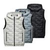 Colete de inverno masculino acolchoado, cor sólida, sem mangas, grosso, com capuz, quente, casual, plus size, à prova de vento, colete de inverno para encontros