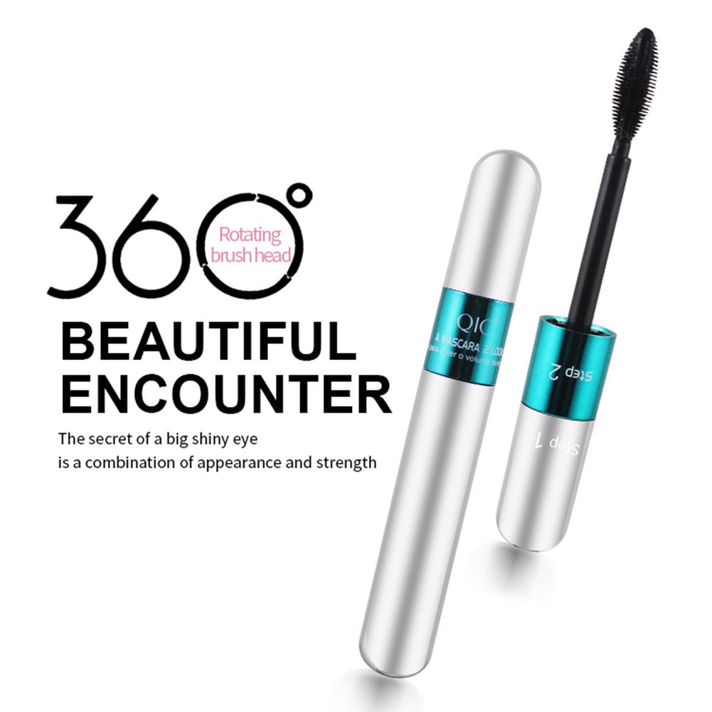 QIC Non Brush Mascara Head Curling Zhušťující Double Eye Cosmetic