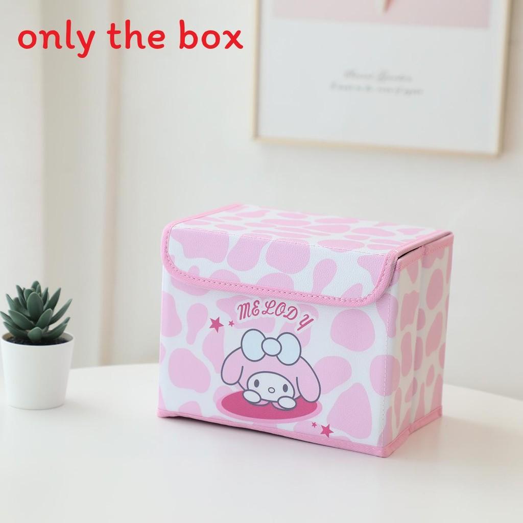 Hello Kitty Kuromi Cinnamoroll Melody Gittermuster Faltbare Klapp-Aufbewahrungsbox für Büro und Schlafzimmer