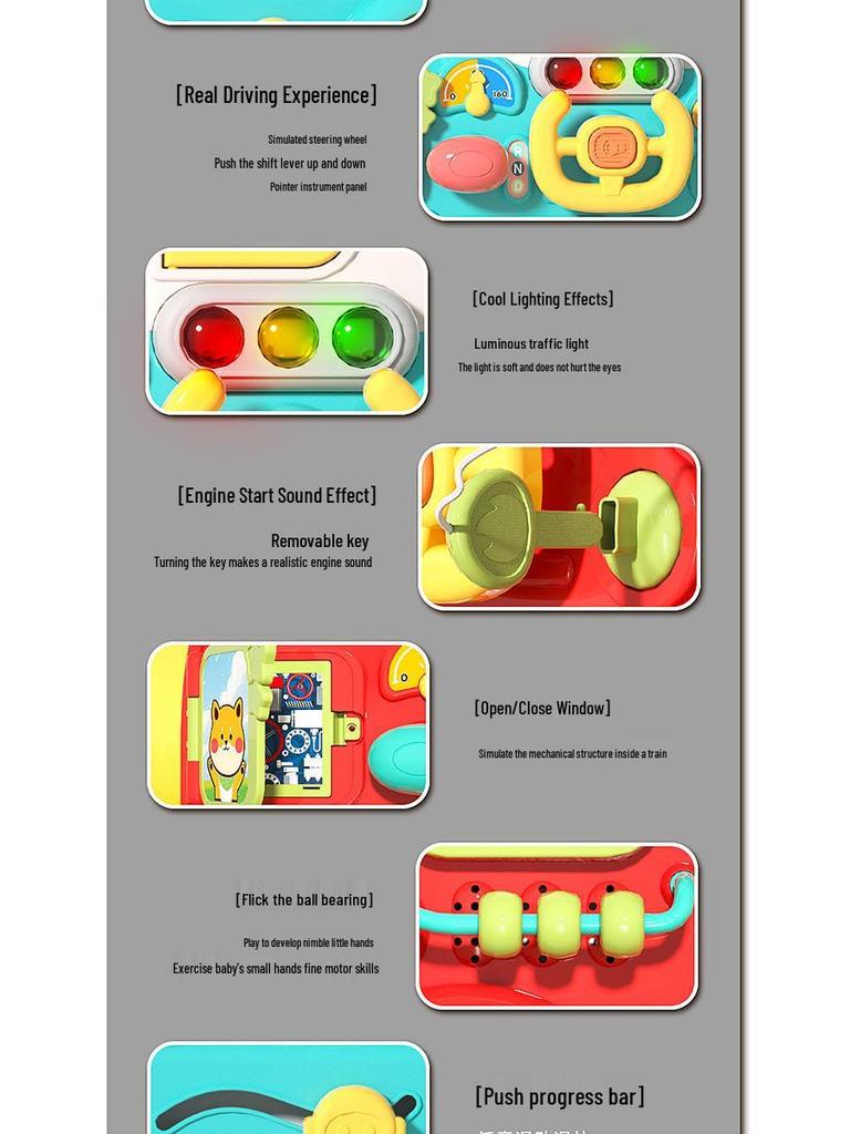 Baby Walker Stroller: Multi-functional Ride-On Steam Train Educational Toy