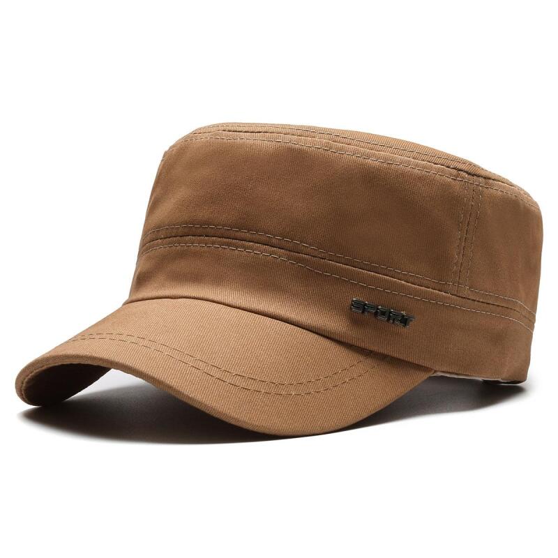 Hat Men Casual Cotton Military Caps Captain Flat Cap Sunshade Baseball Cap Training Cadet Army Trucker Cap Visors Hat Peaked Cap