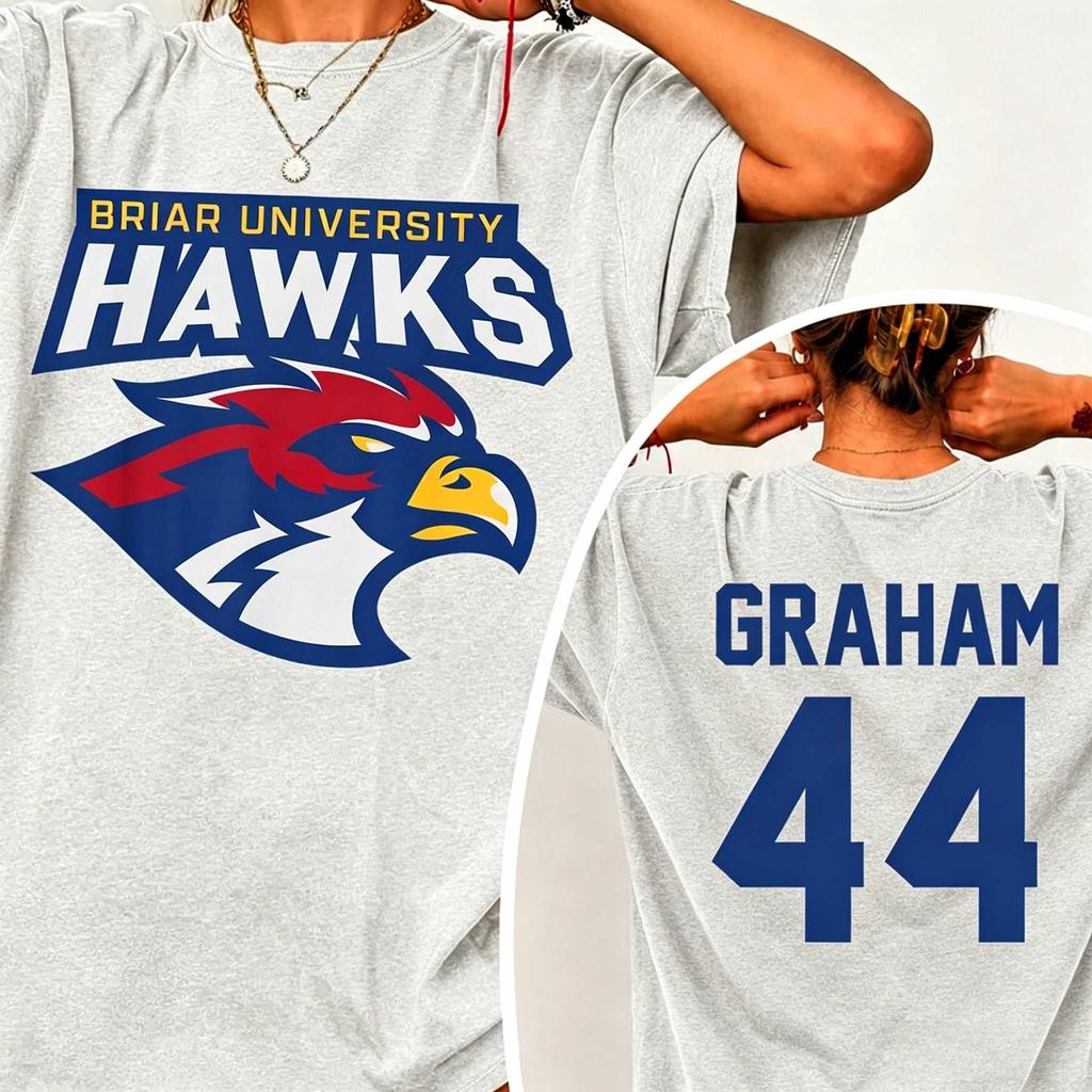 2026 Hot Off Campus Briar Hawks Garrett Graham T-shirt Booktok Ice Hockey Jersey Aesthetic Unisex Oversized Summer Cotton Graphic Tee Top