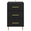 Nightstand Black Oak Effect 40 X 40 X 66 Cm Engineered Wood