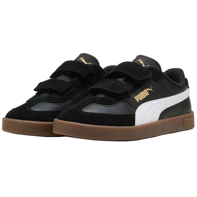 Puma Club II Era Suede Leather Comfortable Soft Low Top Kids Skate Shoes Kids sneaker Black White 402307-01