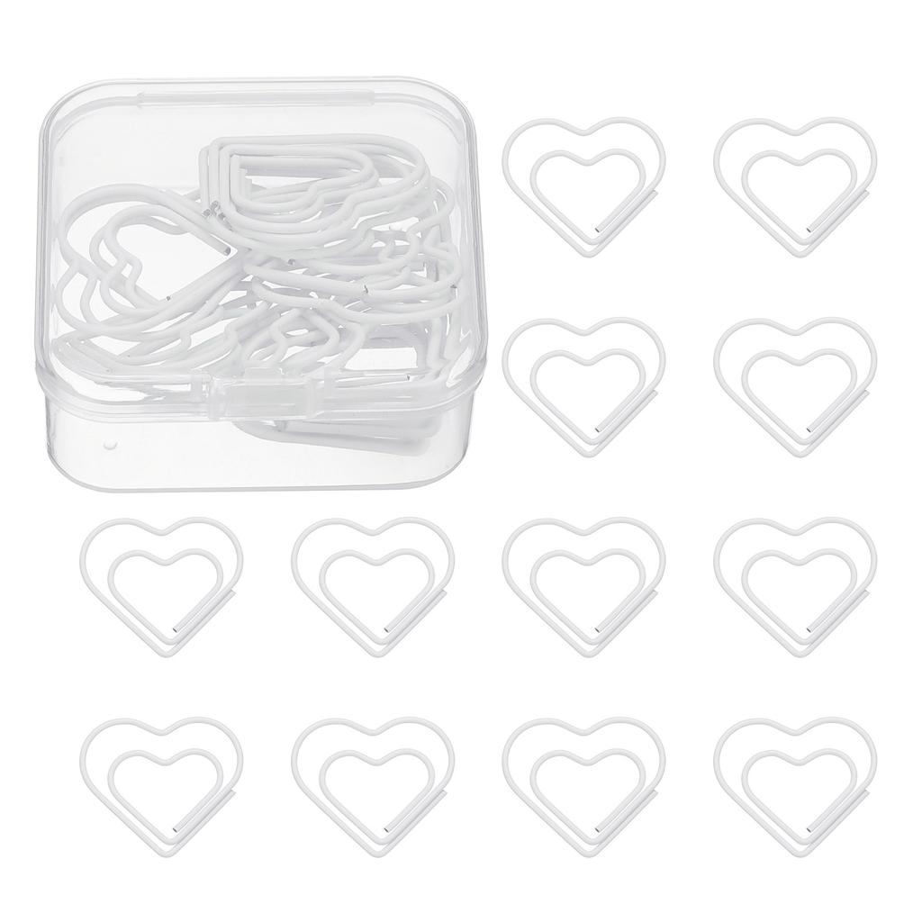 20Pcs Heart Shape Metal Paper Clips Binder Clip Mini Bookmark Book Binding Note Decor Stationery School Office Binding Supplies