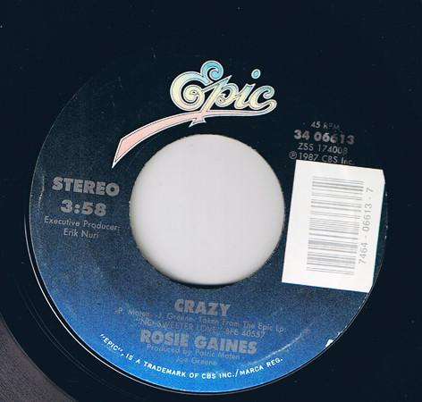 

7inch Record ROSIE GAINES - Crazy 3406613 Epic 1987 US Soul/Funk Used