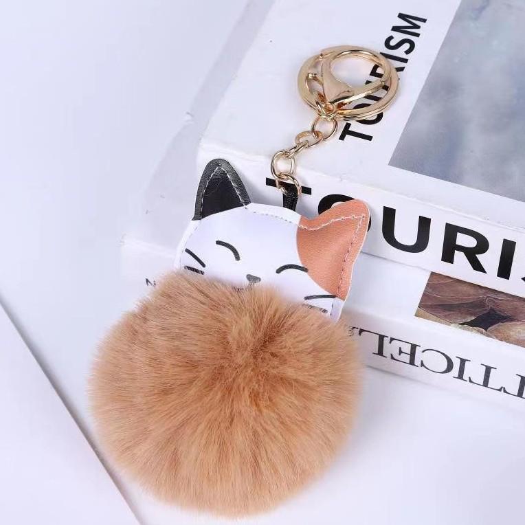 

Faux Pom-pom Keychain Bag Accessory One Size