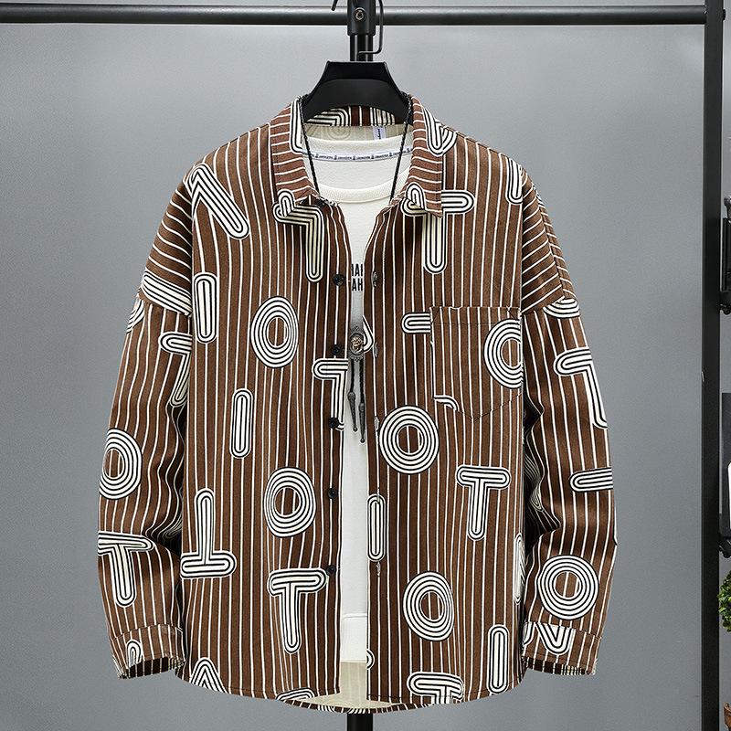

Весенне-осенняя мужская рубашка больших размеров, свободная повседневная рубашка с длинными рукавами, толстяк больших размеров, 4XL-11XL 10XL кофейный