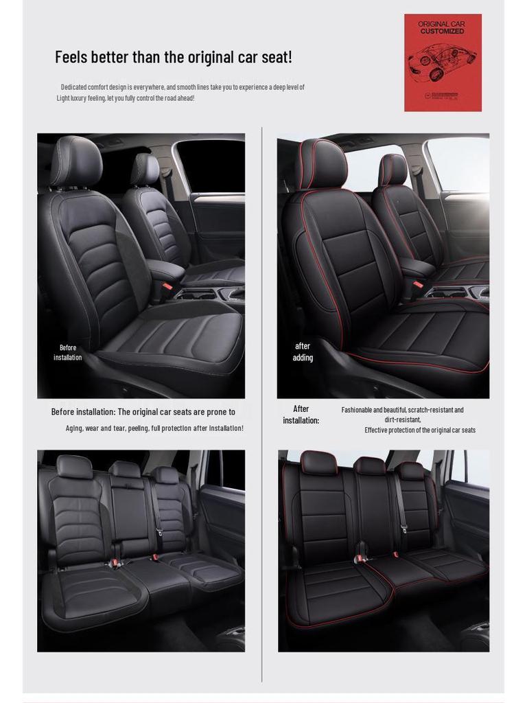 Yue Four Seasons Universal Car Seat Cover, Full Surround, Wear-Resistant, Five-Seat Leather