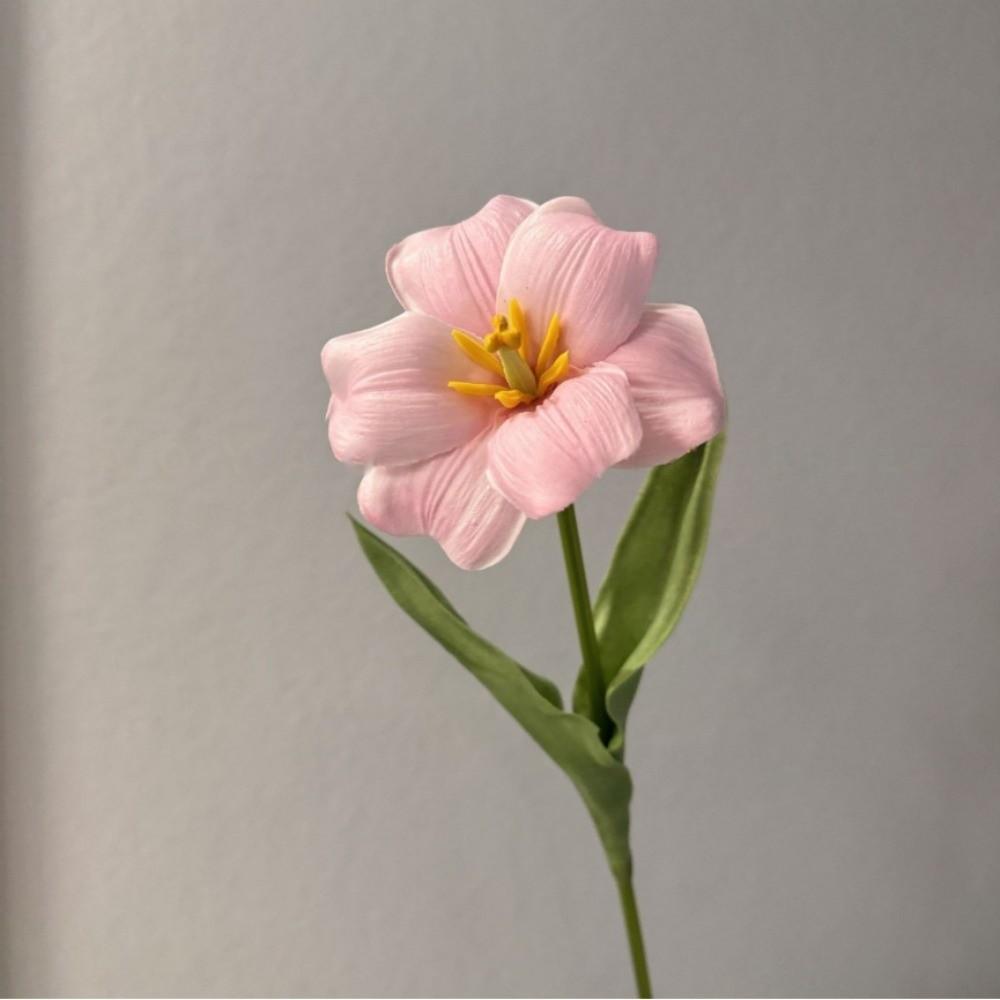 

Big Open Tulips Tulip Artificial Flower Hand Feel Moisturizing DIY Flower Simulation Flowers Floral Decor PU Fake Flowers розовый