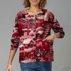Women's Casual Long-Sleeved Single-Breasted Christmas-Themed Print  Cardigan
