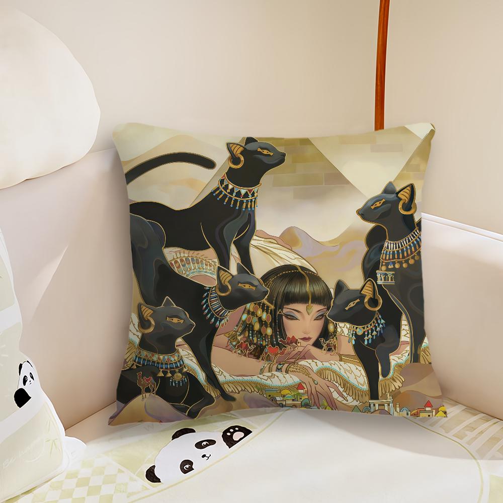 Ancient EEgyptian art cushion cover Plush Fabric Soft Double Sided Print Sofa Cushion Cover Throw Pillow Covers
