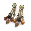 Les Trésors De Lily [J8164] - Brown Green 'Altaï' Designer Earrings