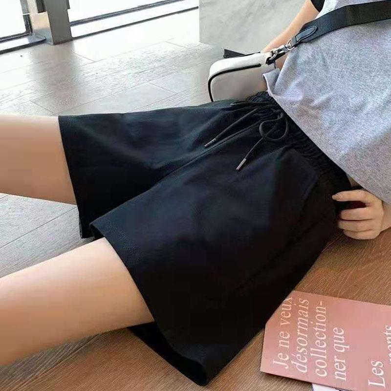 Loose Casual Pants Drawstring Sports Shorts Women Summer Thin High Waist Show Thin Outside Running Three-quarter Trousers