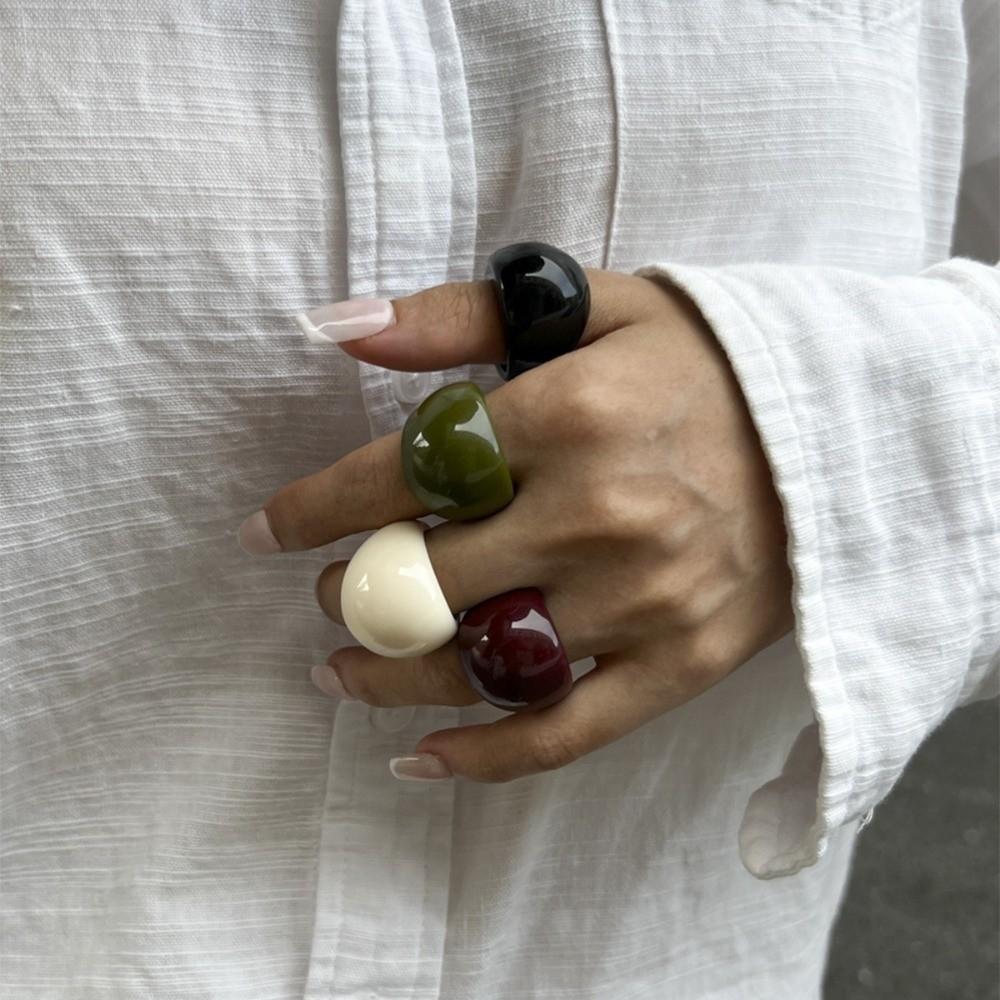 Candy Color Transparent Resin Ring Multicolour Irregular Ring Acrylic Geometric Ring  Jewelry