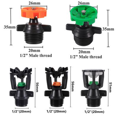 Farm Irrigation Sprinkler 1/2" Male Thread Nozzle 360 Degree Scattering Garden Lawn Rotating Sprinkler Watering Irrigation