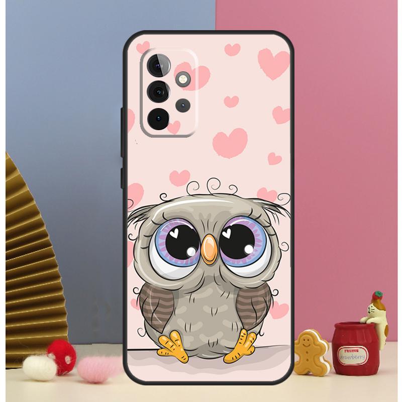 Cute Cartoon Owl Case For Samsung Galaxy A13 A33 A53 A32 A52 A22 A12 A15 A25 A71 A51 A14 A24 A34 A54 Cover
