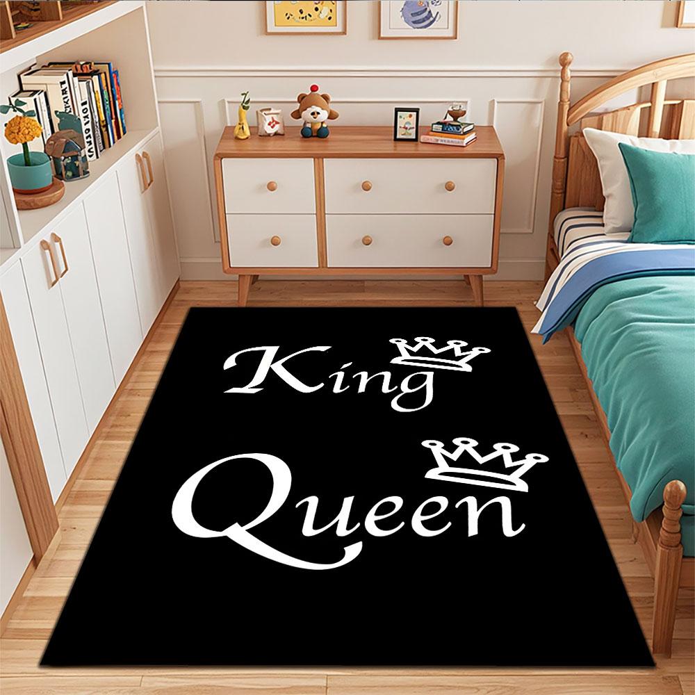 King and Queen Crown Design Patterned carpet, suitable as a non slip play mat for the living room and bedroom sofa