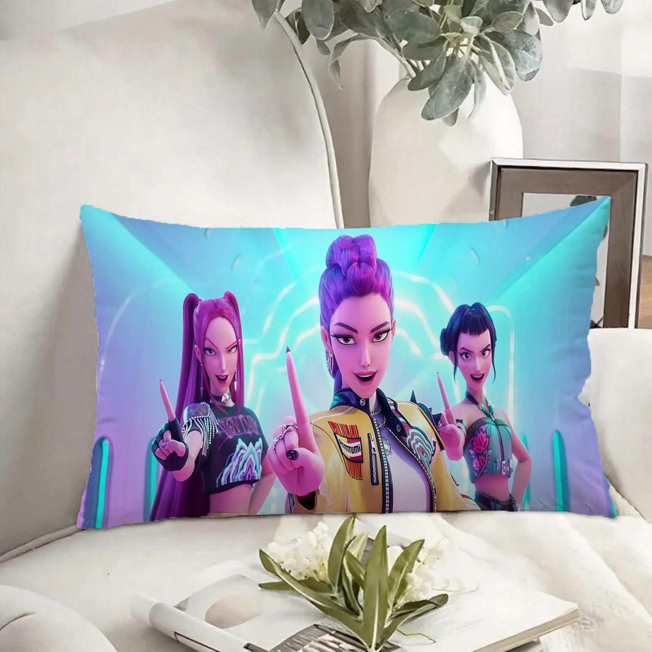 

KPop Мисливці на демонів Мрії на подушці: Аніме персонажі, круті візерунки, наволочки, модне домашнє декорування 30x50cm