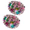 Trendy Round Crystal Ear Clips Sparkling Rhinestone Earrings Dazzling Non Pierced Earring Versatile Accessory for Women