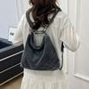 Literary retro washed denim women's multi-purpose tote bag simple and versatile shoulder messenger bag backpack
