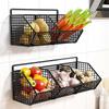 1PC Storage Baskets Garlic Vertical For Vegetables With Open Grid Design Modern Farmhouse Durable Metal Rack Space-Saving 2 Sizes