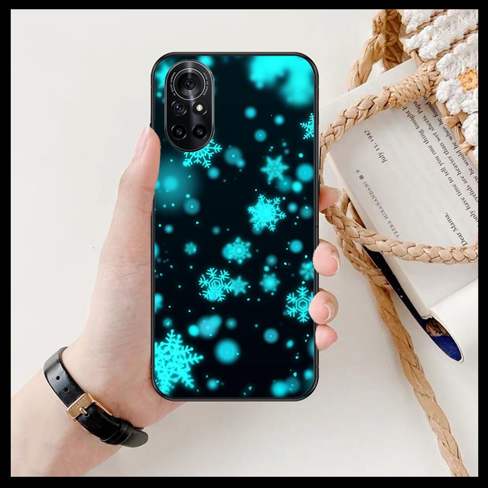 Beautiful Christmas with Snowflakes Clear Phone Case For Huawei Honor 20 10 9 8A 7 5T X Pro Lite  5G  Black Etui Coque Hoesjes C