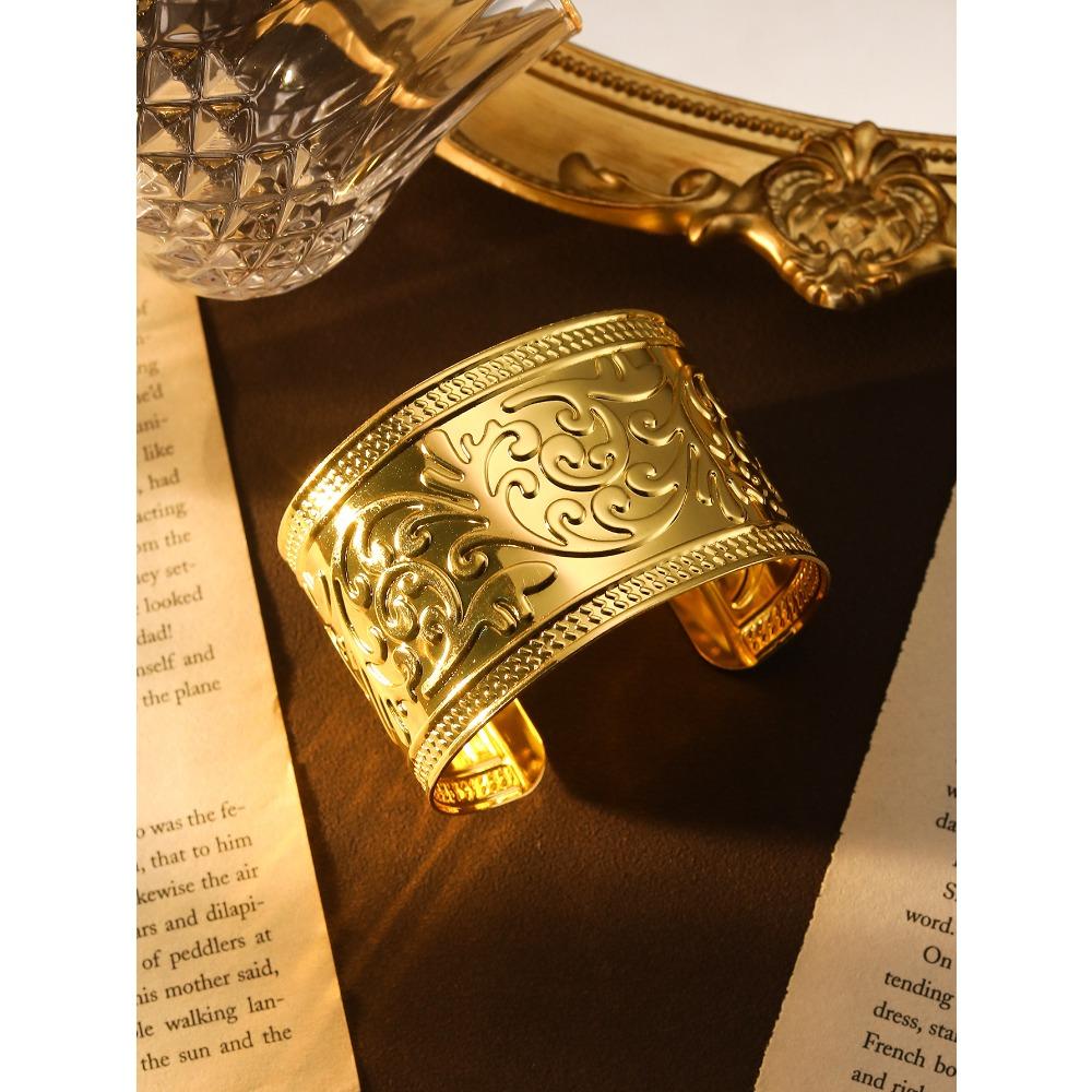 Bohemian Ethnic Style Tibetan Bracelet, High-end Ancient Silver Open Bracelet, Personalized Trendy Cool Arm Ring Jewelry.