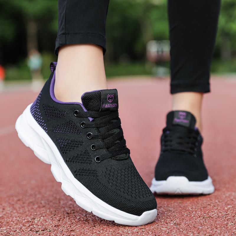 Women's Flying Woven Breathable Super Light Stuffed Sports Shoes Large Size Ultra -light Stool Women's Sports Shoes