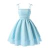 A-Linien-Sommerkleid mit Spaghettiträgern Festliches ärmelloses Mädchen-Midikleid Party-Prinzessinnenkleid für 8-14 Jahre